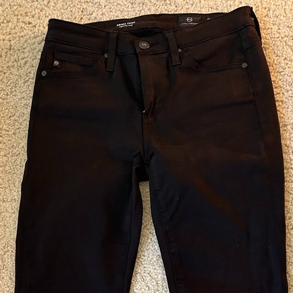 AG Adriano Goldschmied Black Prima Crop Cigarette Crop Jeans - Size 25R - Picture 2 of 10